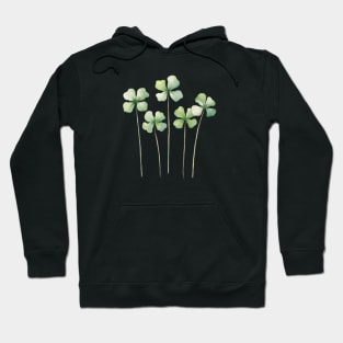 Lucky Four-Leaf Clovers watercolor Hoodie